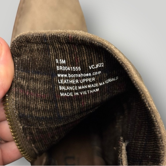 BORN Hailey Buckle Platform Leather Bootie/Side Zip US 9.5 M Taupe Distressed - Picture 10 of 13